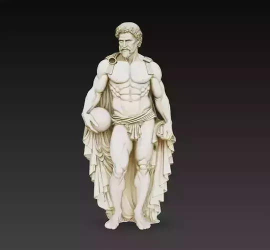 Greek God Warrior Statue Classical Sculpture 3D Model