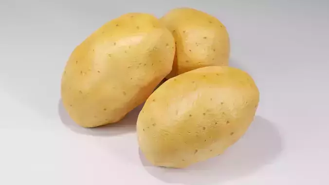 Realistic Potato 3D Model Fresh Vegetable PBR Food Asset Pack Low-poly 3D model 6