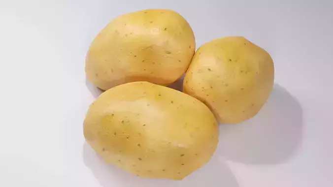 Realistic Potato 3D Model Fresh Vegetable PBR Food Asset Pack Low-poly 3D model 2