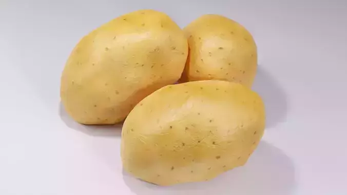 Realistic Potato 3D Model Fresh Vegetable PBR Food Asset Pack Low-poly 3D model 4