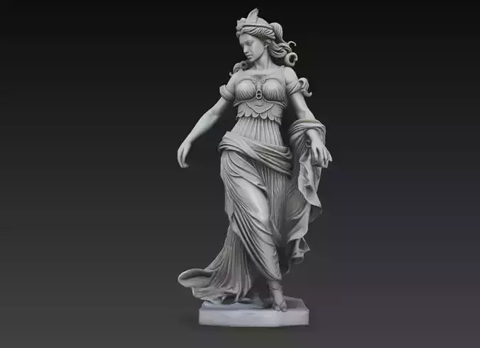 Mythological Goddess Female Statue Elegant Sculpture 3D Model