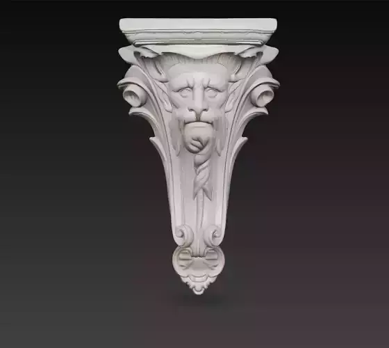 Mythological Face Wall Bracket Gargoyle Corbel 3D Model