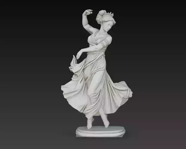 Dancing Classical Female Statue Elegant Sculpture 3D Model