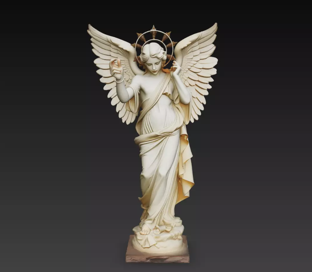 Archangel Statue Winged Angel Sculpture Religious 3D Model 3D print model