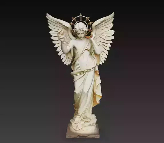 Archangel Statue Winged Angel Sculpture Religious 3D Model