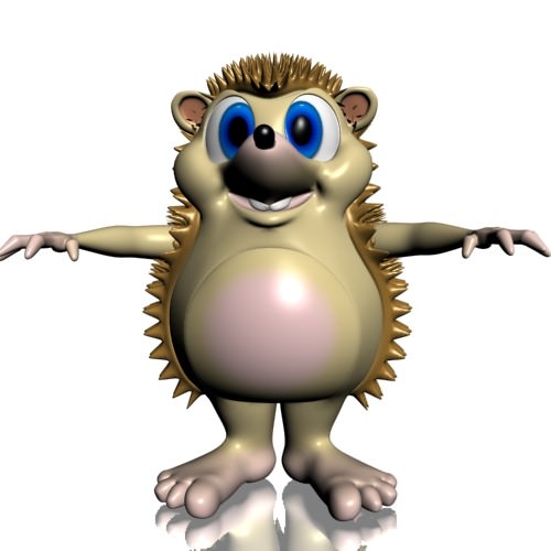 Cartoon Hedgehog Rigged Low-poly 3D model_3