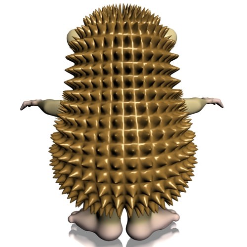 Cartoon Hedgehog Rigged Low-poly 3D model_5