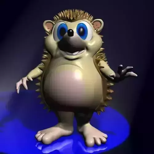 Cartoon Hedgehog Rigged Low-poly 3D model