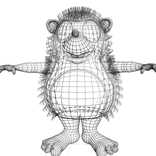 Cartoon Hedgehog Rigged Low-poly 3D model_6