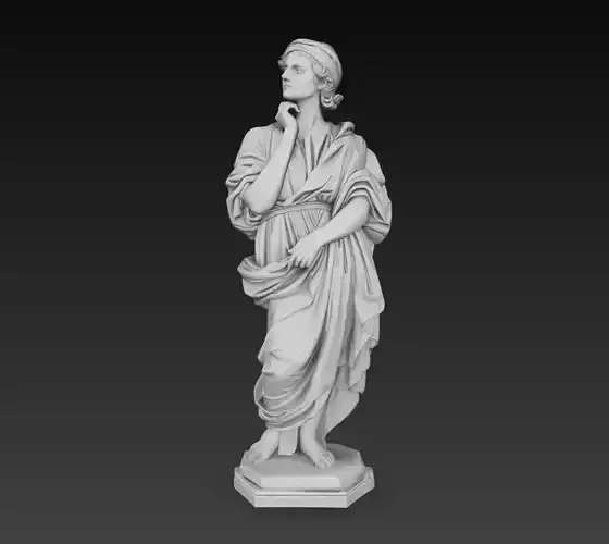 Roman Classical Woman Statue Draped Female Sculpture 3D Model