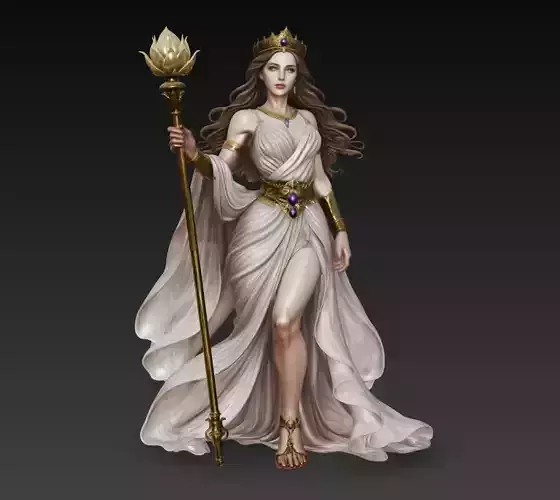 Queen Goddess Royal Fantasy Female Character 3D Model