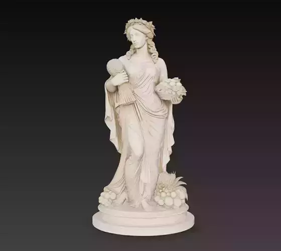 Greek Goddess Demeter Statue Harvest Deity Sculpture 3D Model