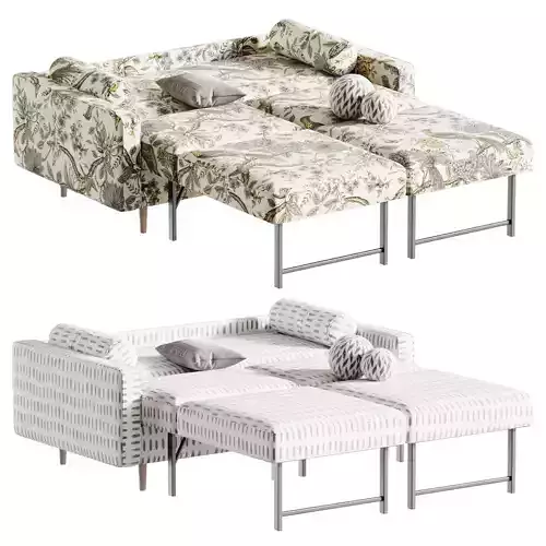 Dins Mini straight sofa 3D model 3
