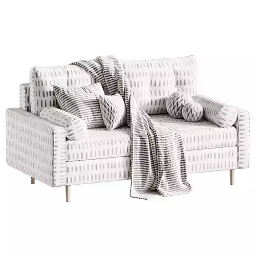 Dins Mini straight sofa 3D model 2