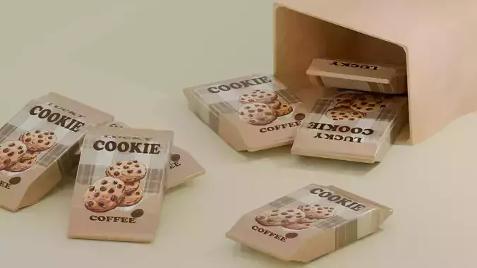 Lucky Coffee Cookie 3D model 3