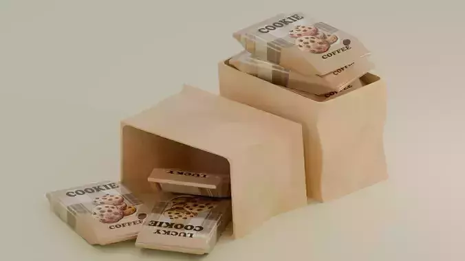 Lucky Coffee Cookie 3D model 6
