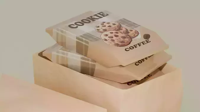 Lucky Coffee Cookie 3D model 2