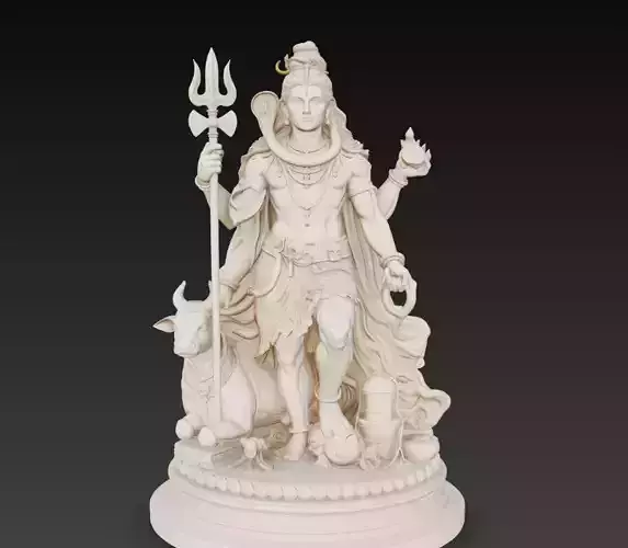 Shiva God of Destruction Hindu Mythology Statue 3D Model