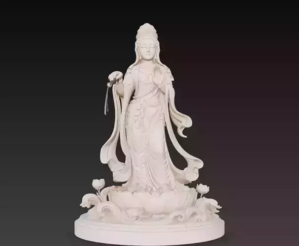 Guanyin Bodhisattva Compassion Goddess Statue 3D Model