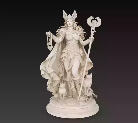 Freya Norse Goddess of Love and War Statue 3D Model