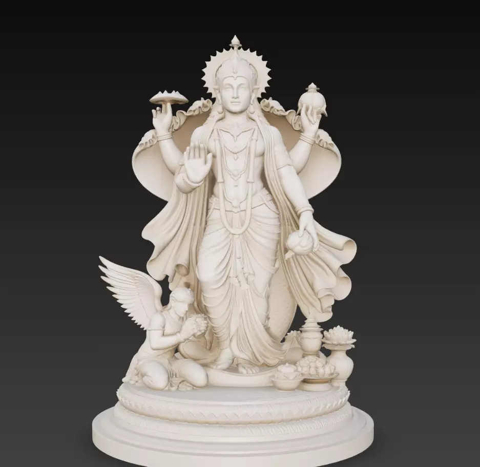 Hindu Goddess Multi Arm Divine Statue Spiritual Sculpture 3D print model