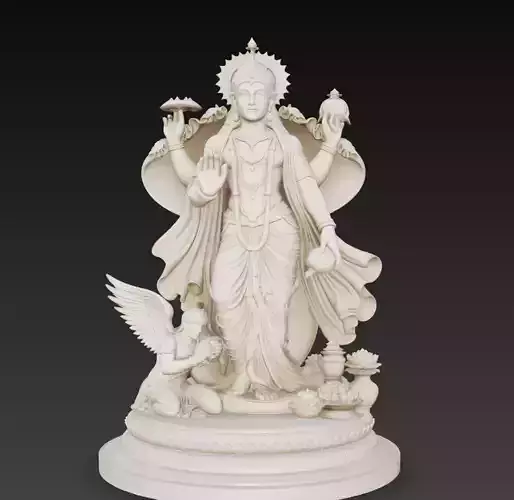 Hindu Goddess Multi Arm Divine Statue Spiritual Sculpture 