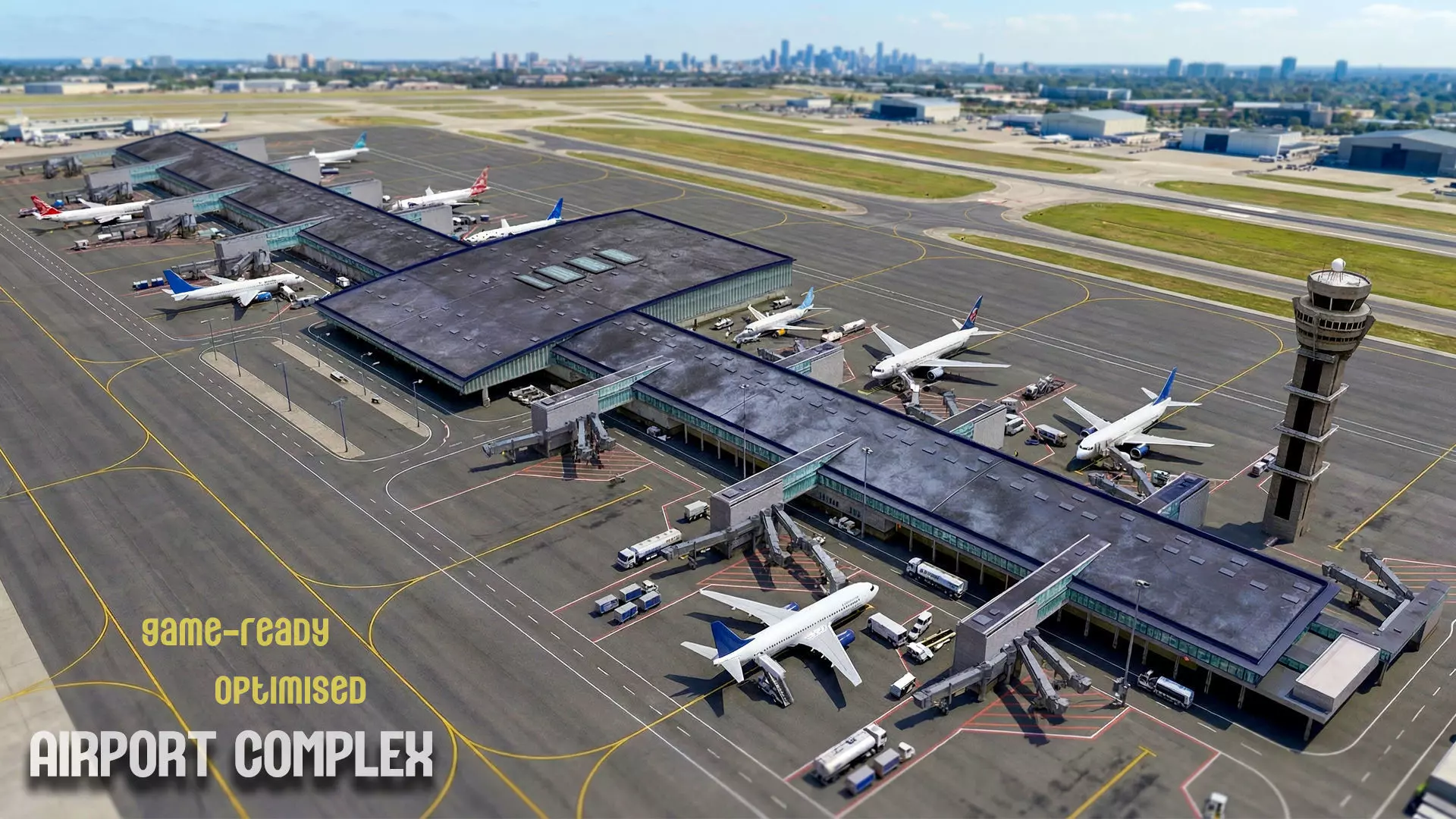 Airport Terminal Game-Ready 3D model