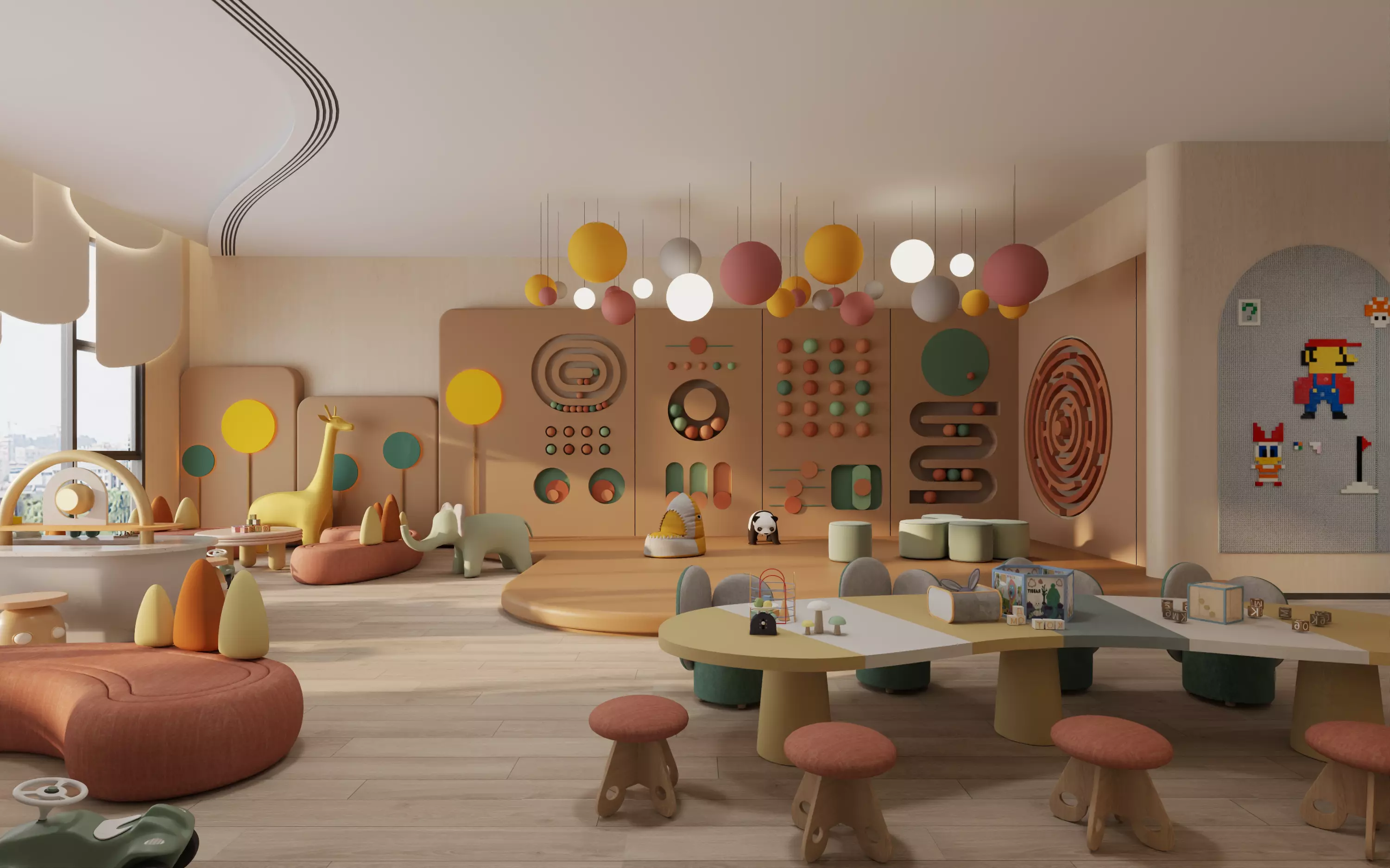 Creative Modern Kids Playroom Kindergarten Interior 3D model | CGTrader