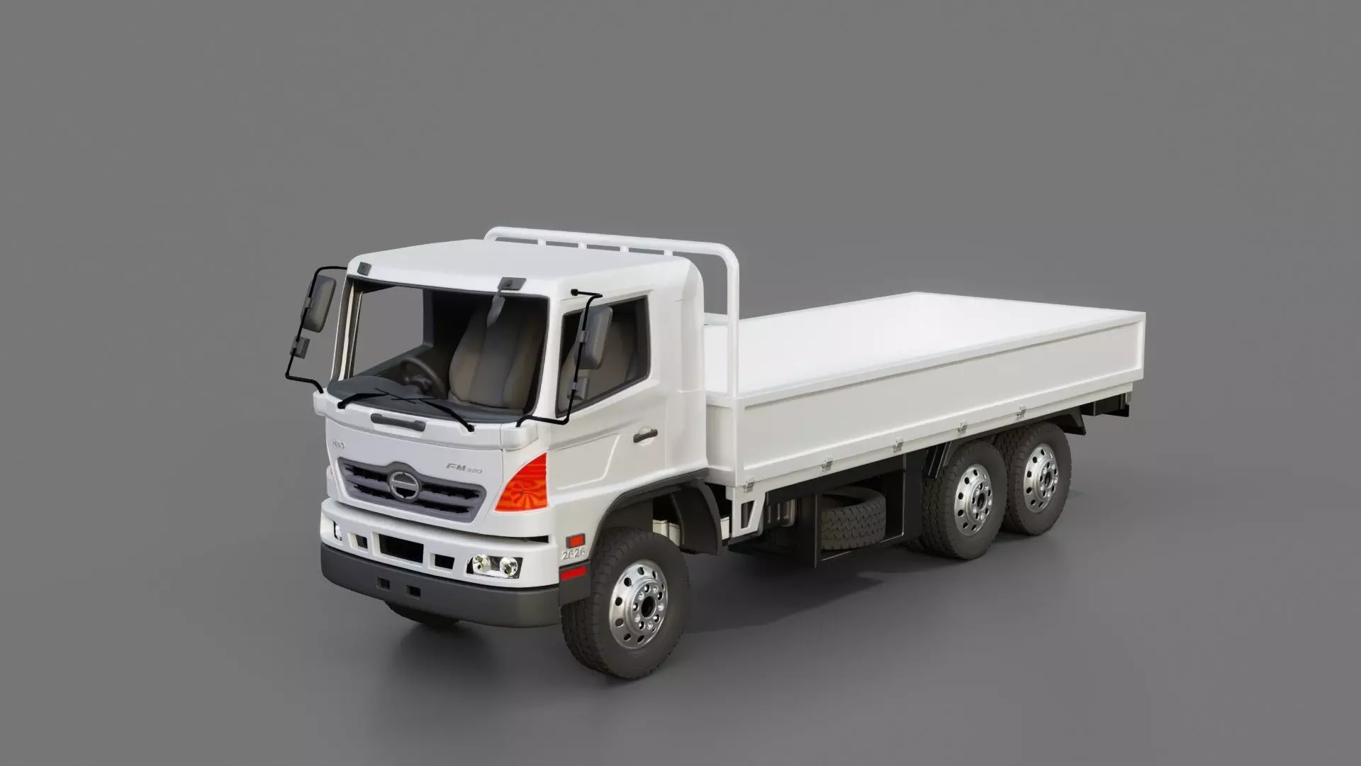 Hino Jumbo Ranger FM 320 Flatbed Truck 3D model