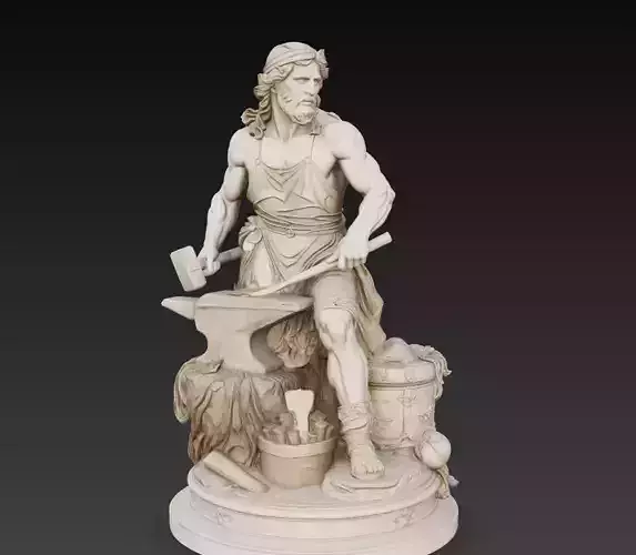 Mythology Blacksmith God Statue Hephaestus Sculpture 3D Model
