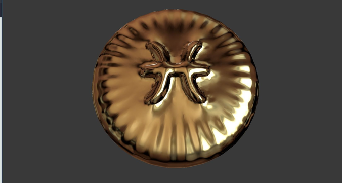 Zodiak sign Pisces Coin 3D print model 3D print model