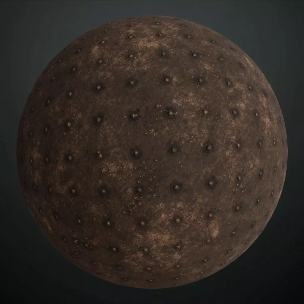 Aged Studded Rusted Metal PBR Seamless Texture