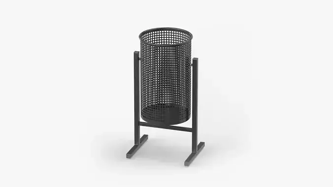 Perforated Street Waste Receptacle 04