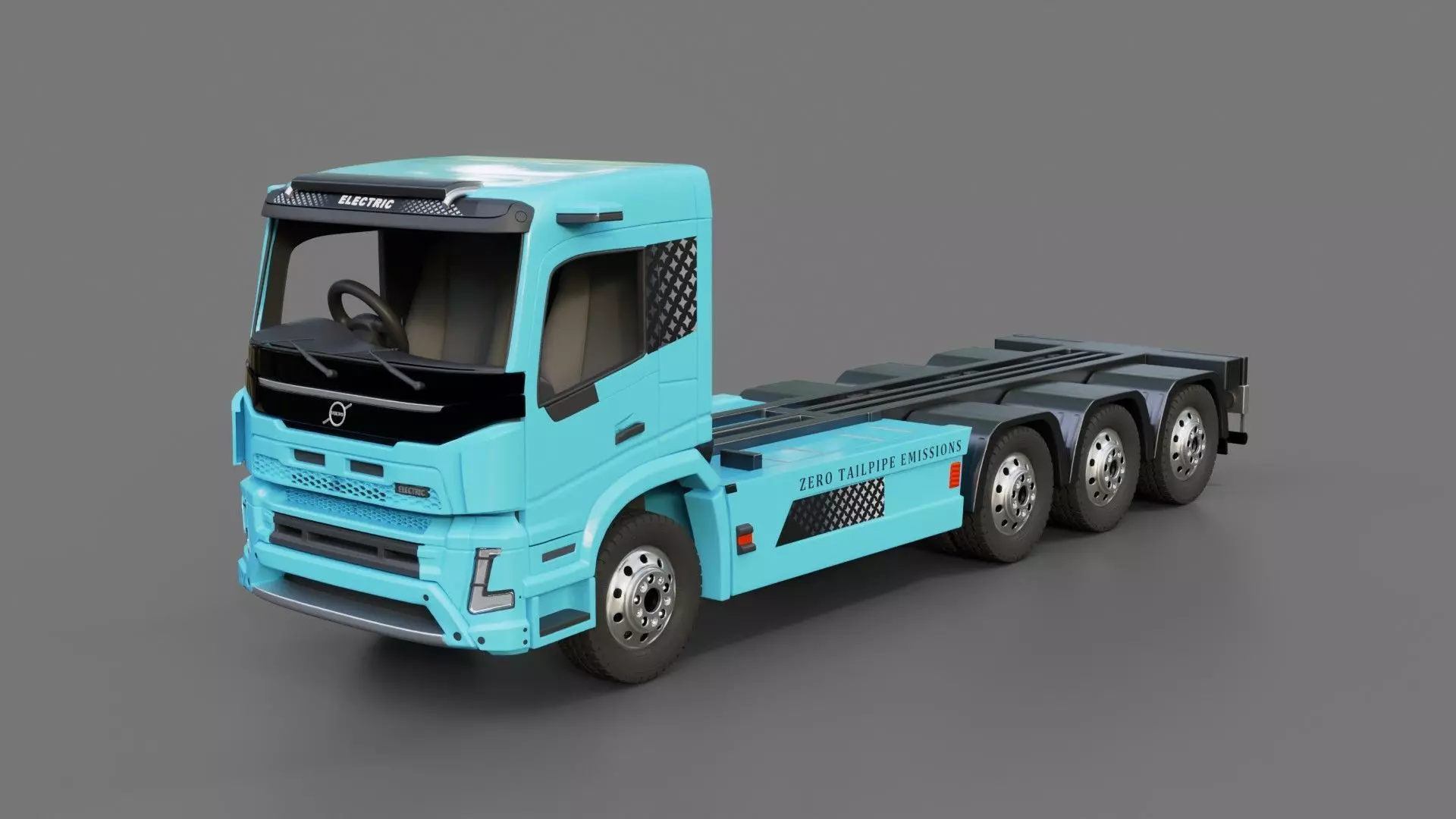 Volvo Electric FMX Chassis Rigged 3D model