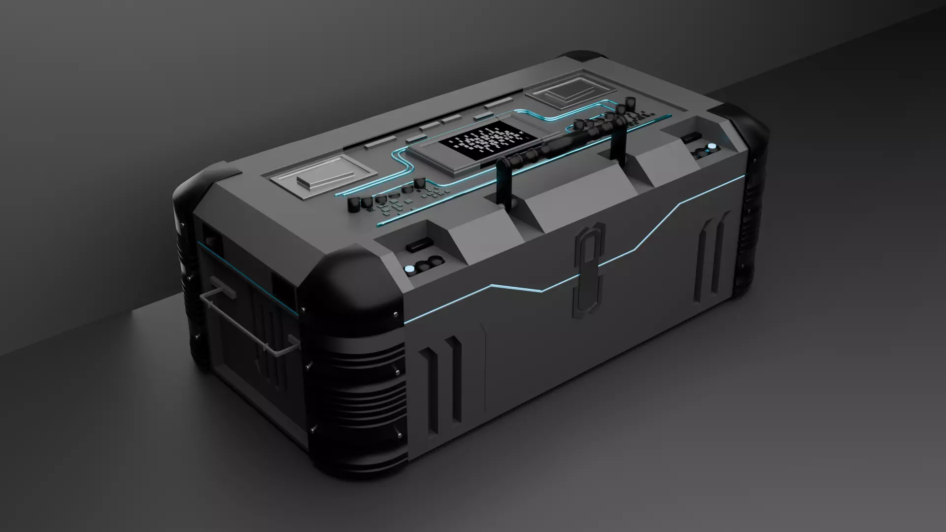 Sci-Fi Crate Game Asset PBR Low Poly for Unity Unreal Engine Low-poly 3D model
