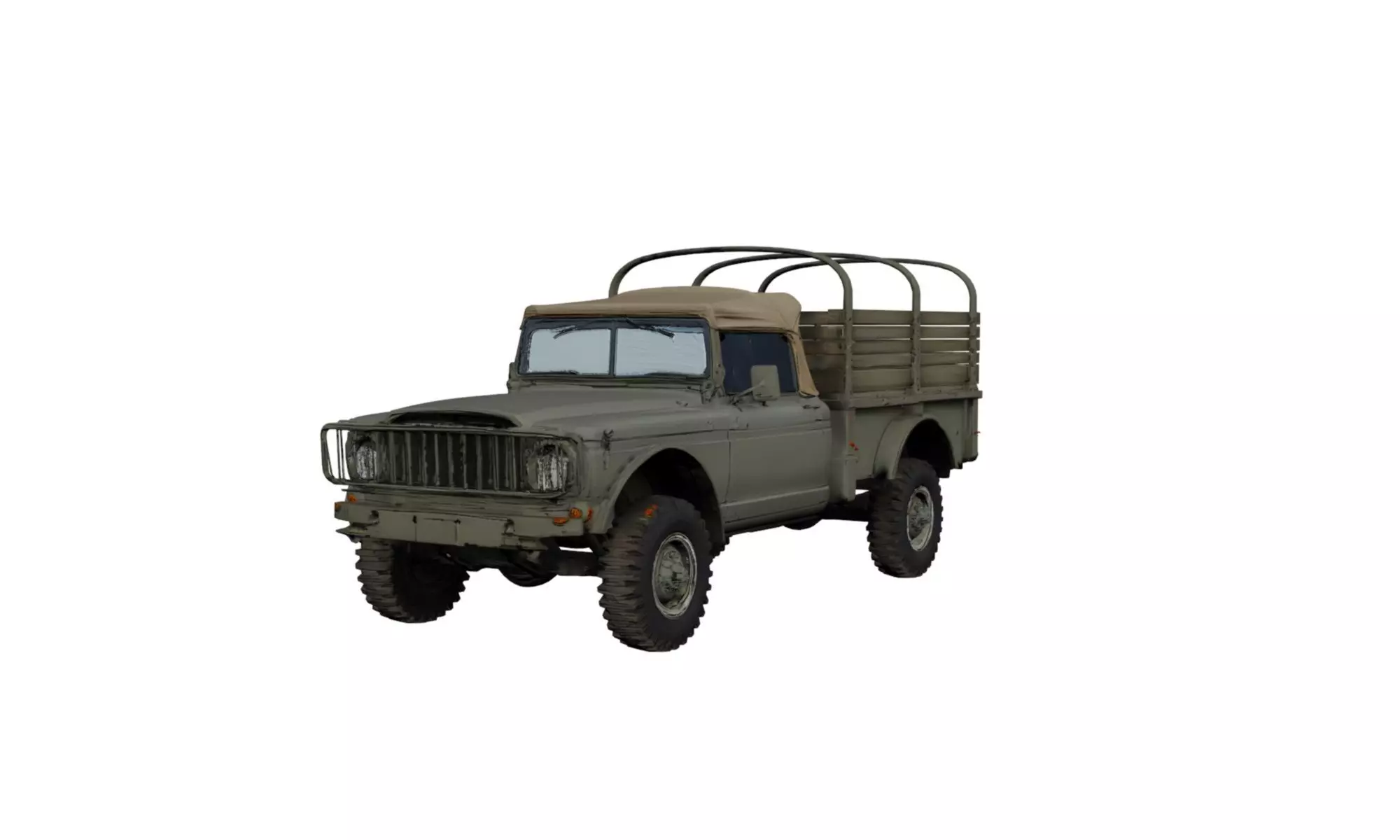1960s Military Pickup Truck Vintage Army Utility Vehicle 3D model