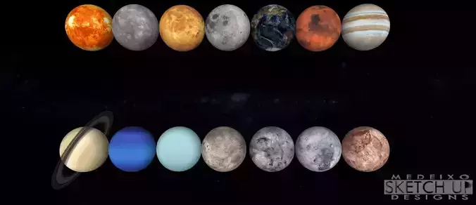 solar system Low-poly 3D model