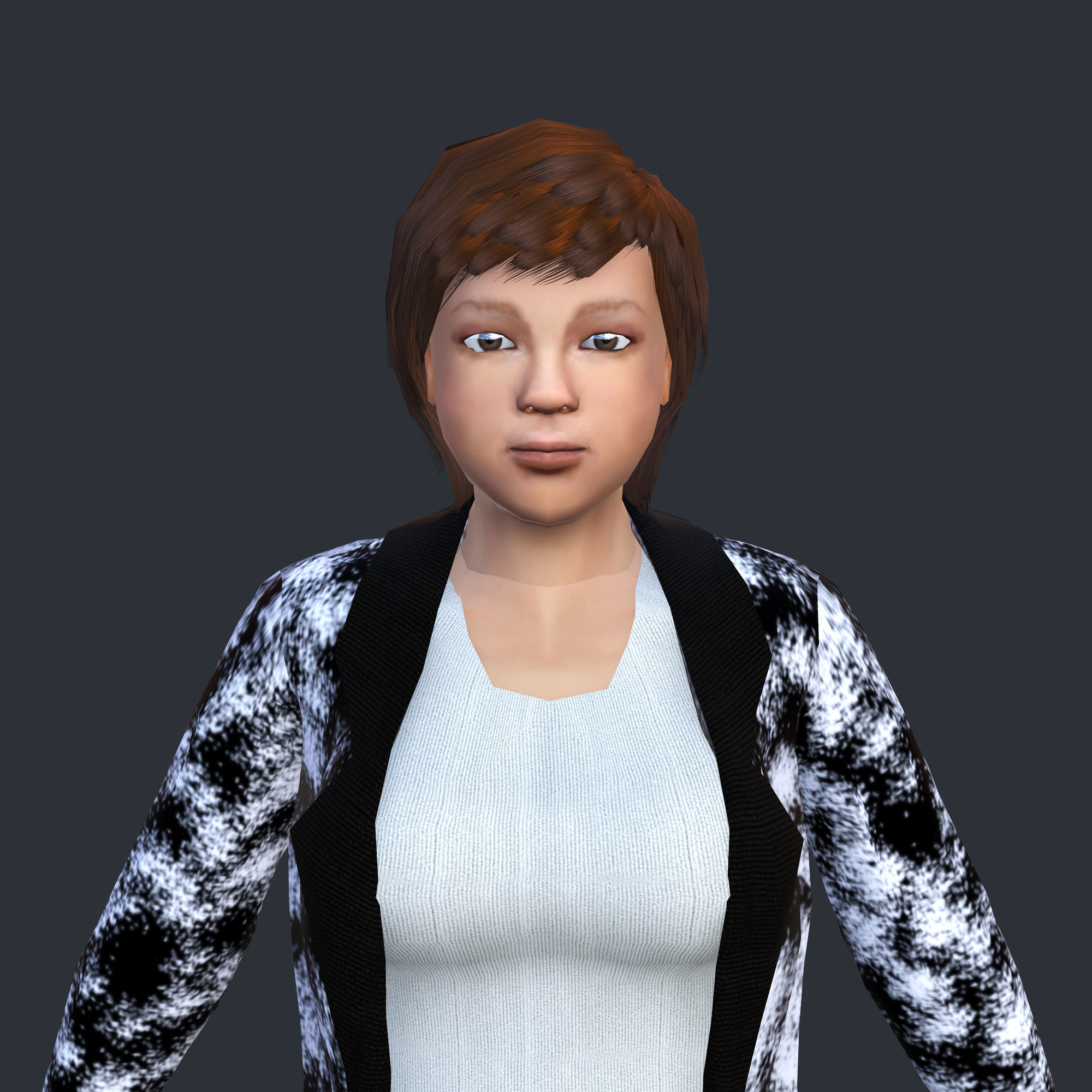 Film Star Textured Low-poly 3D model_3