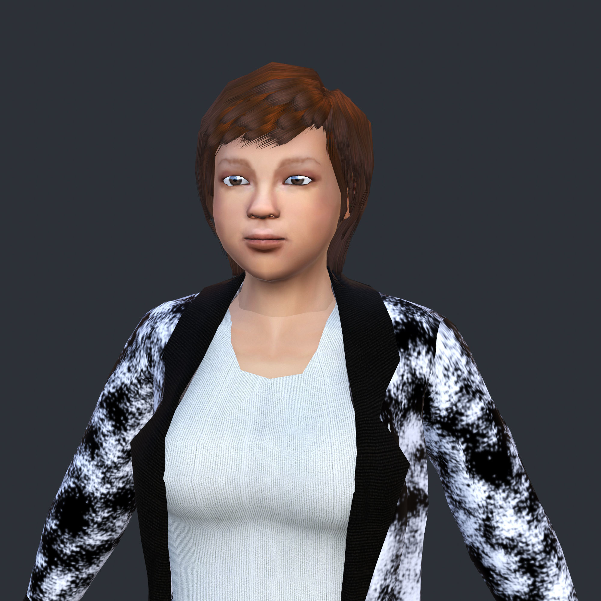 Film Star Textured Low-poly 3D model_4