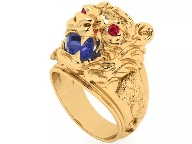 Majestic Roaring Tiger Ring 3D print model