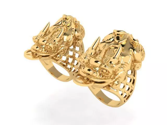 Sacred Pixiu Wealth Amulet Ring 3D print model