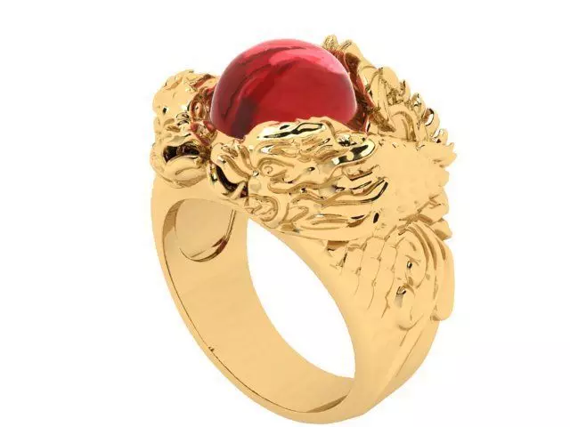 Sacred Carp Transforming into Dragon Ring 3D print model