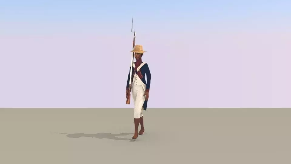 BLACK SOLDIER LOW POLY Napoleonic wars Low-poly 3D model_0