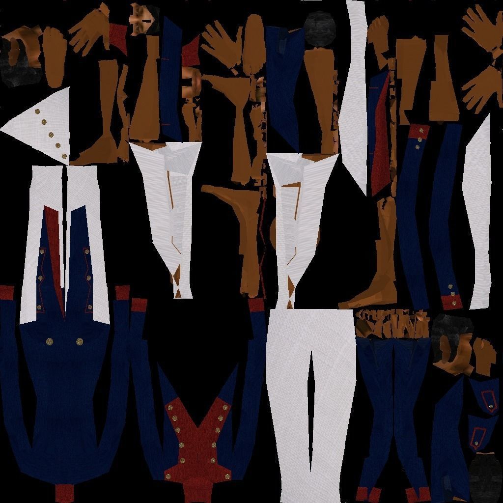 BLACK SOLDIER LOW POLY Napoleonic wars Low-poly 3D model_8