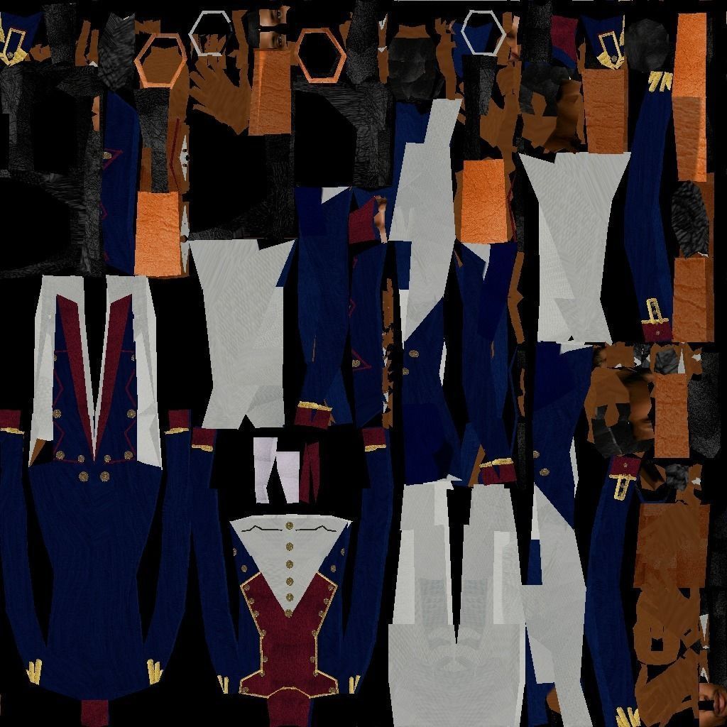 Black OFFICER LOW POLY Napoleonic wars Low-poly 3D model_10