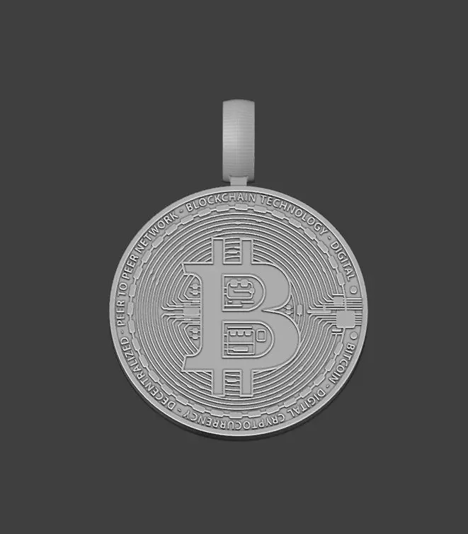 Bitcoin pendant at 3d printed file 3D print model