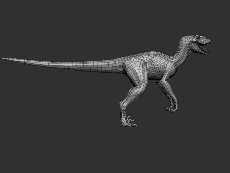 3D Velociraptor dinosaur Low-poly 3D model_16