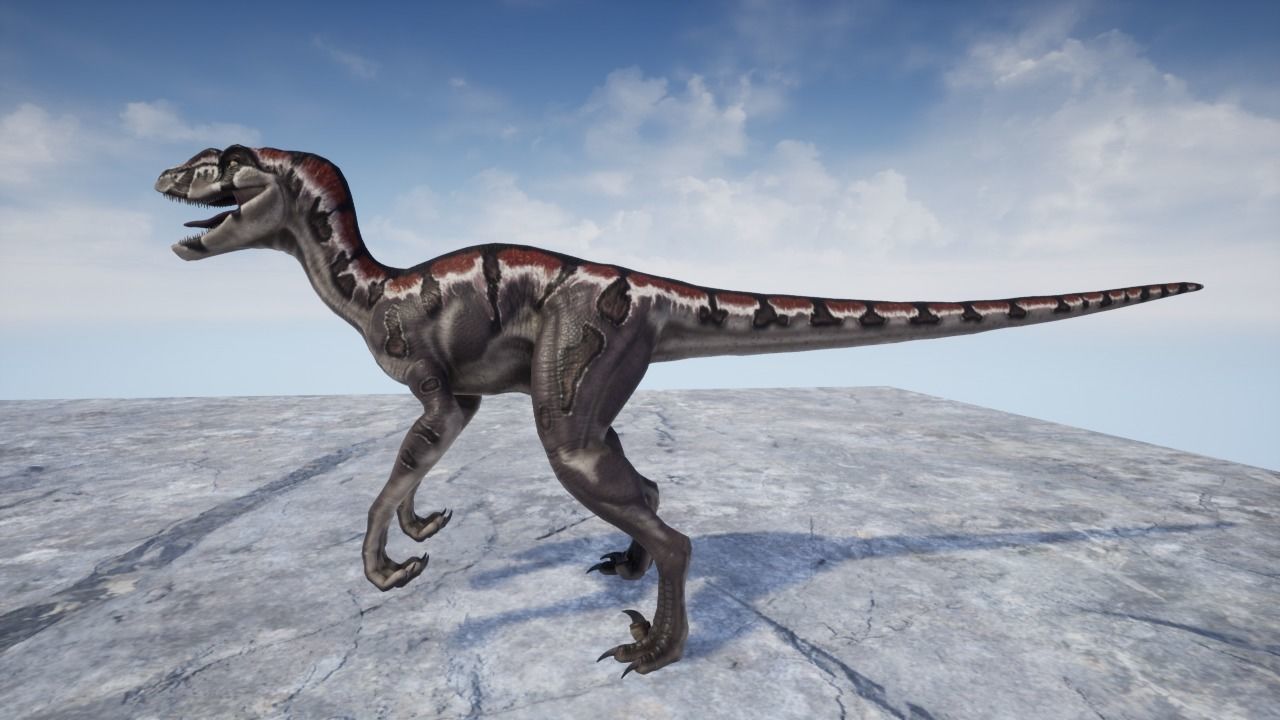 3D Velociraptor dinosaur Low-poly 3D model_3