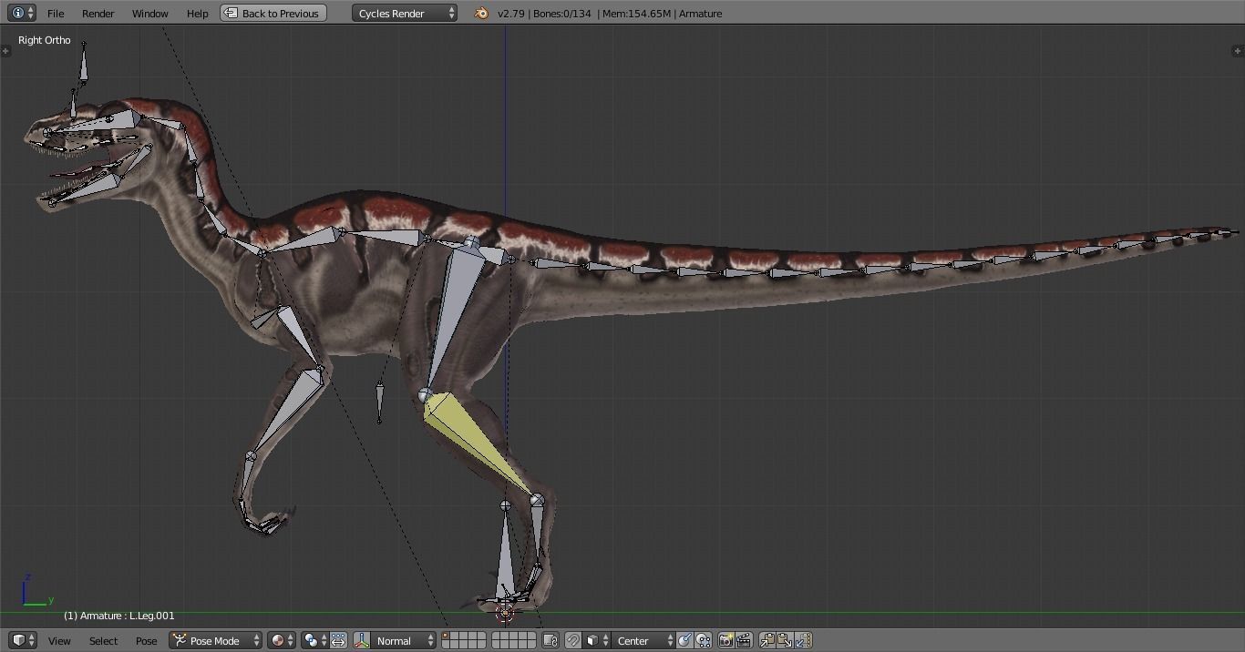 3D Velociraptor dinosaur Low-poly 3D model_15