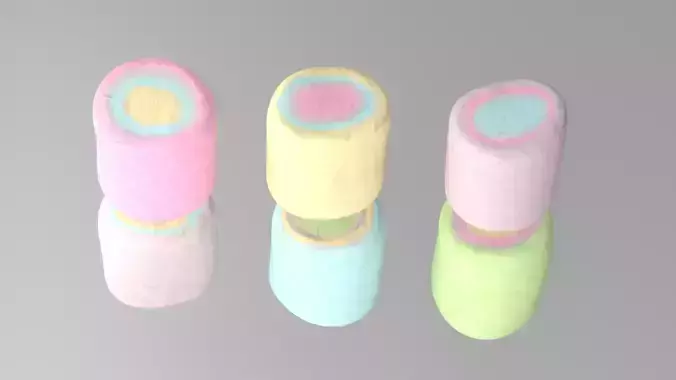Marshmallow Pack  Realistic 3D Food Asset Low-poly 3D model 2